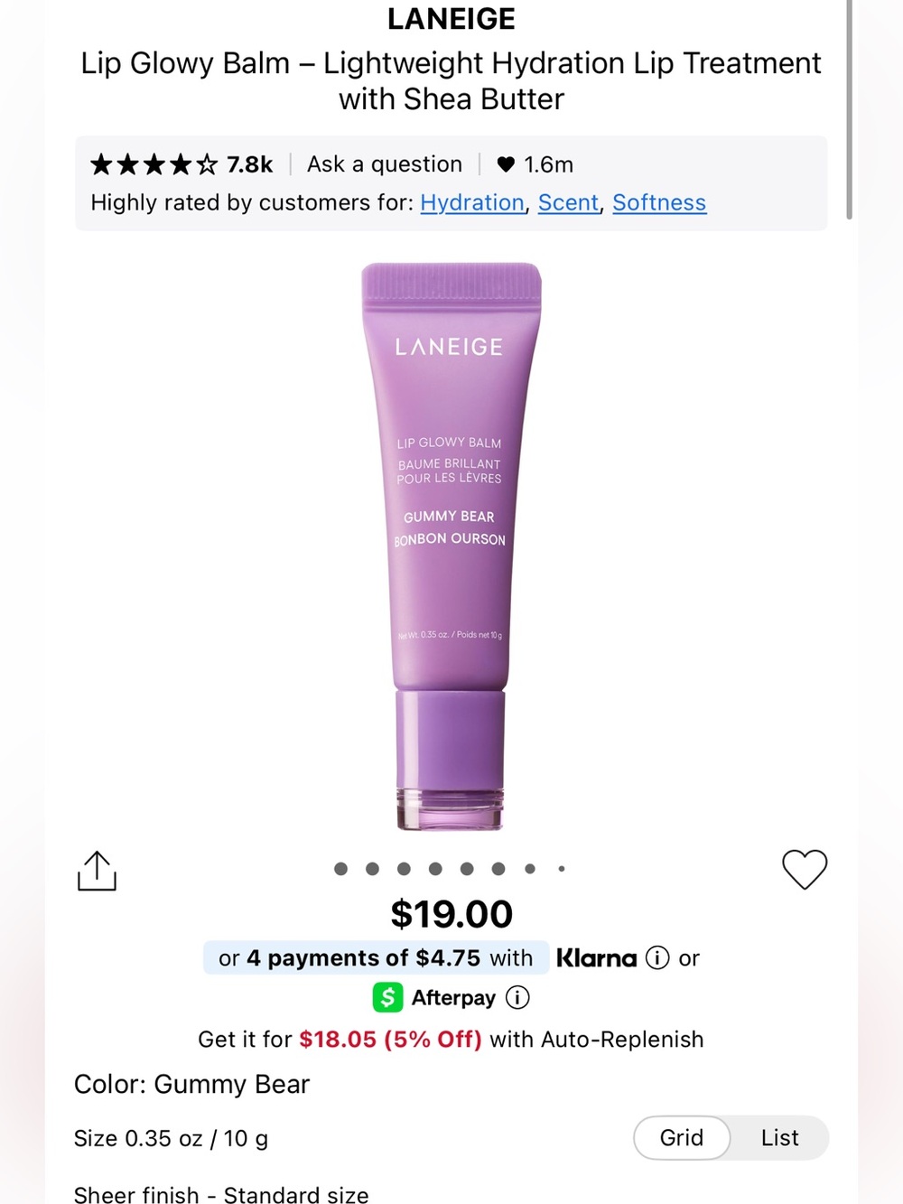 LANEIGE Lip Glowy Balm — Gummy Bear (Purple)